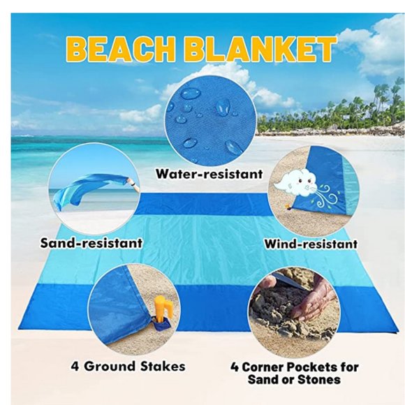 Beach Blanket Waterproof Sandproof Oversized 120.08"L x 110.24"W - Picture 6 of 6